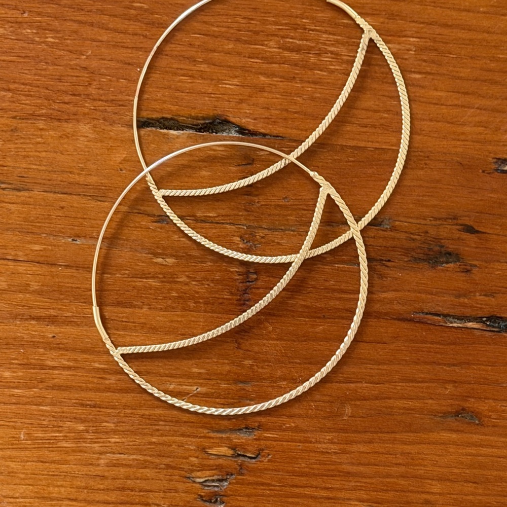 Goldtone Twisted Hoop Earrings - Women's Jewelry